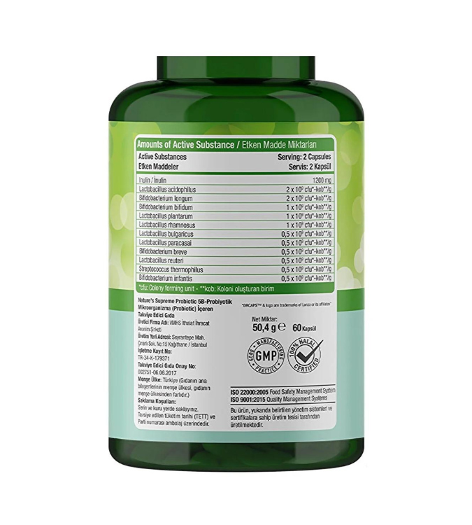 Nature's Supreme Probiotic 5B 60 tablets