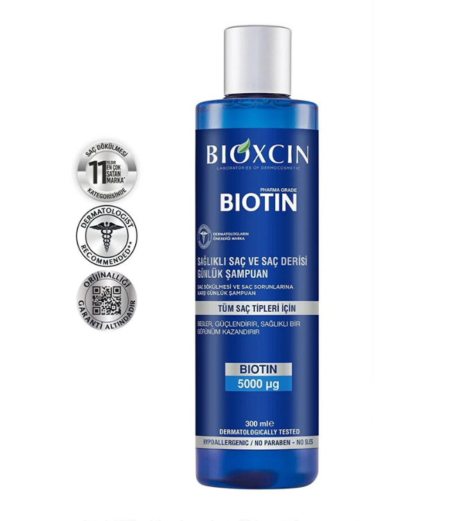 Bioxcin Biotin Shampoo 300 ml for all hair types and for sensitive hair