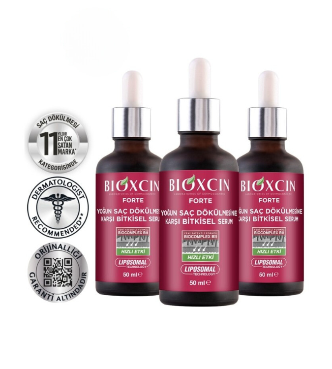 Bioxcin Forte Shampoo Set 300 ml and Serum 3 x 50 ml