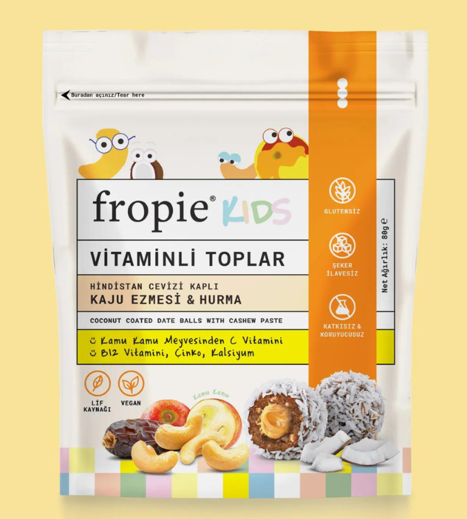FROPİE Kids - Multivitamin Fruit Balls Coconut & Cashew Butter For Kids 80g