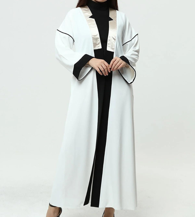 Women's black and white abaya - My veil