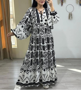 Women's black and white plaid dress