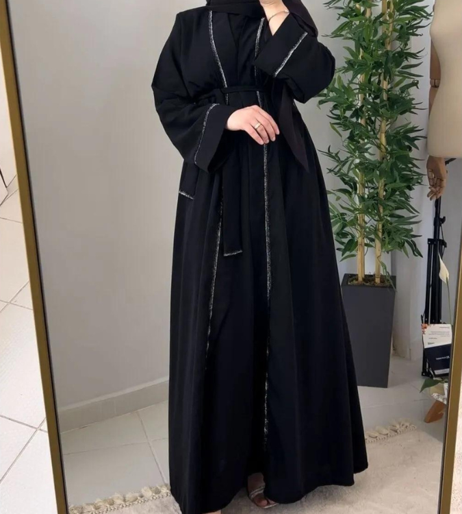 Women's black two-piece abaya