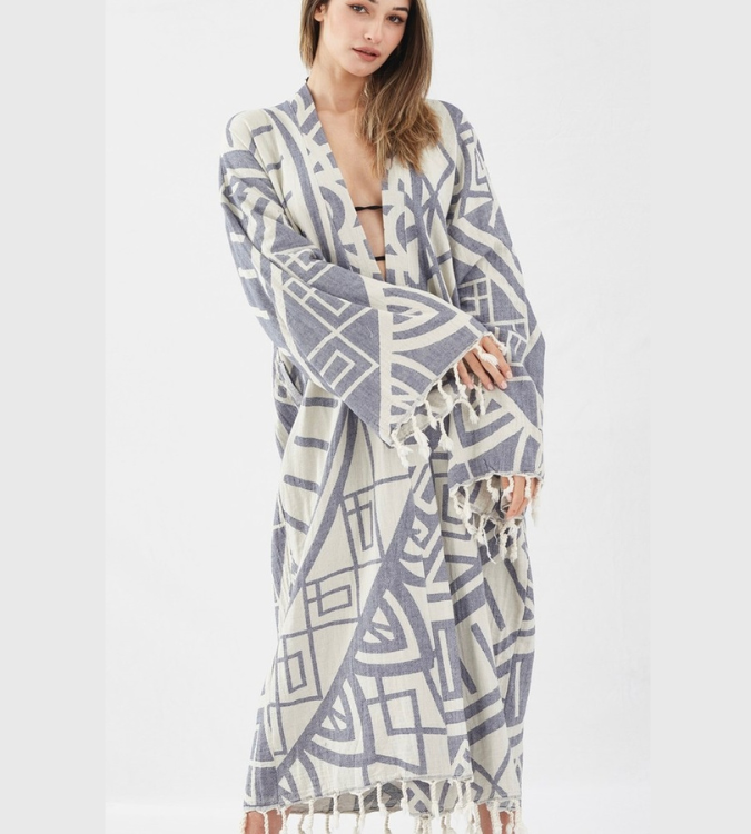 Women's White and Silver Abaya - CAKKA