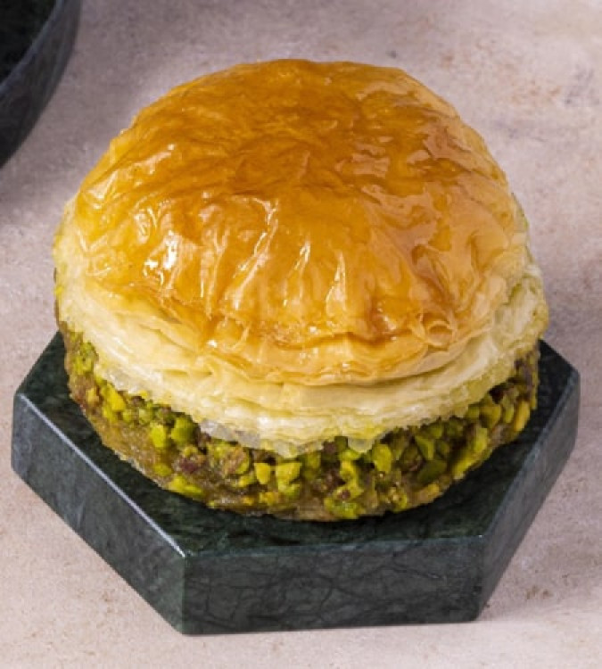 Pistachio baklava burger from Karaköy Güllüoğlu