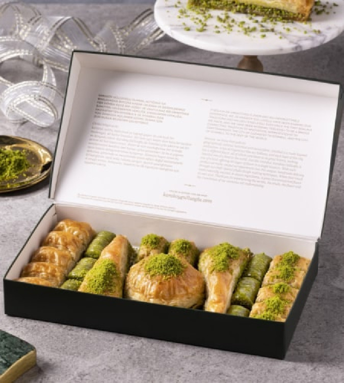 Box of Assorted Baklava with Pistachio from Karakoy Gulu Oglu - 1kg