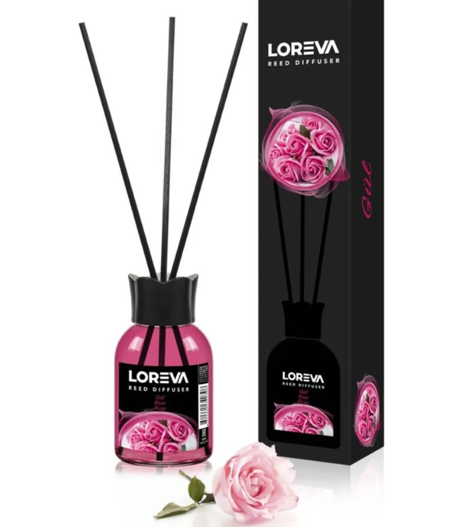 LOREVA - Air Freshener with Rose Scent Sticks - 55 ml
