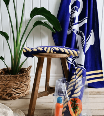 Beach towel with bag