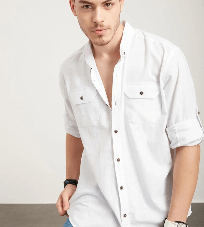 Men's Long Sleeved Double Pocket Shirt from Tina Moda  