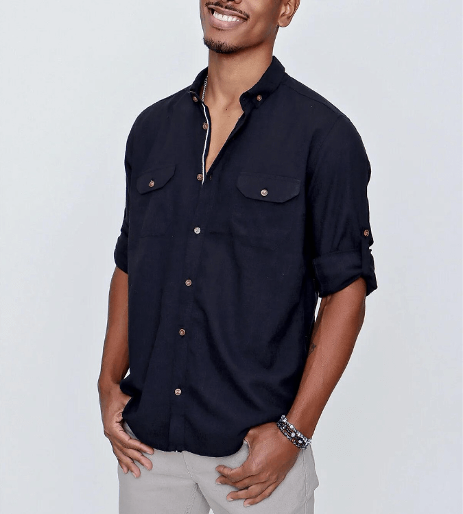 Men's Long Sleeved Double Pocket Shirt from Tina Moda  