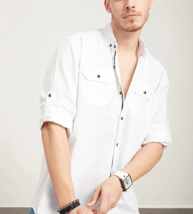 Men's Long Sleeved Double Pocket Shirt from Tina Moda  