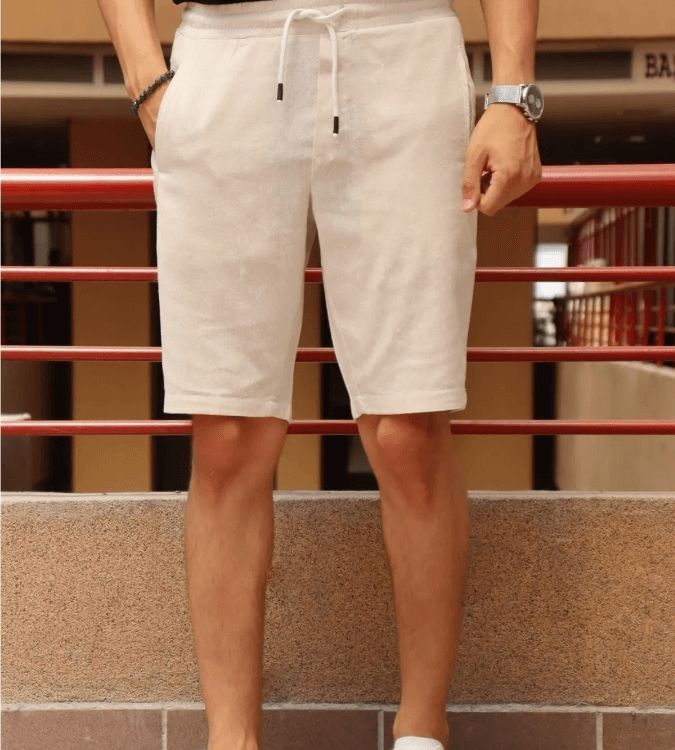 Men's Cotton and Linen shorts with Pockets from Inpool