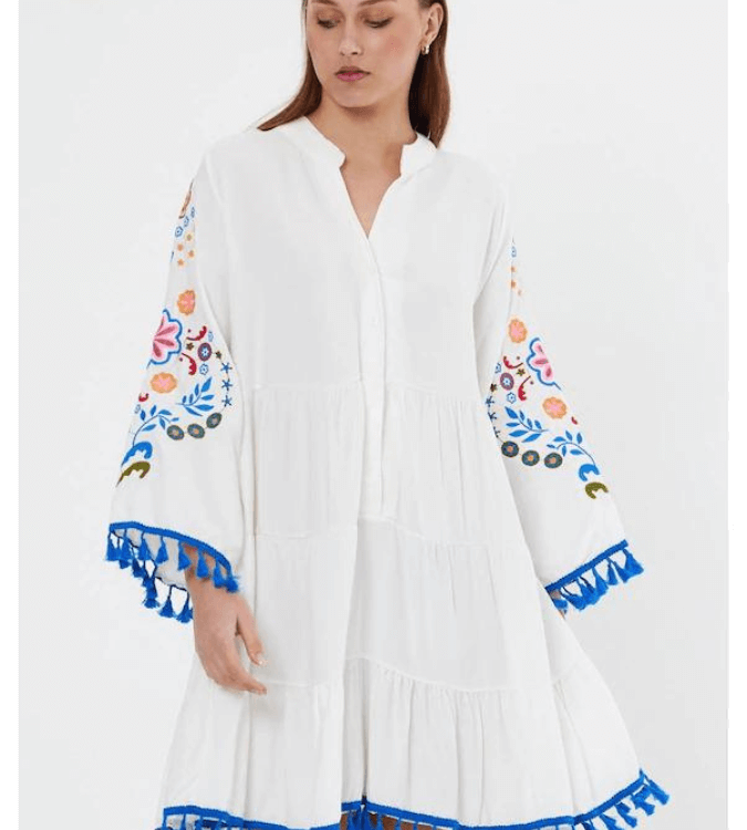 White viscose dress for women