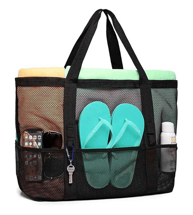 Large multi-pocket beach bag