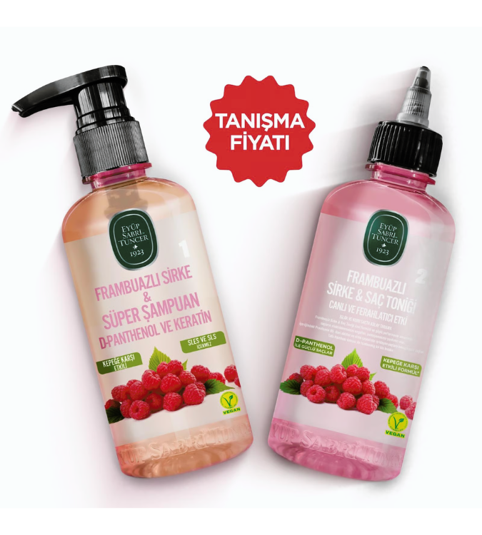 Hair care set (raspberry vinegar shampoo + hair tonic) 100 ml