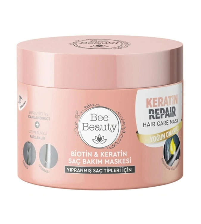 Hair Care Mask with Biotin and Keratin 300 ml - Bee Beauty