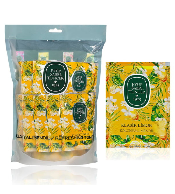 Classic Lemon Scent Wet Wipes 50 Pieces - Large Size -EYÜP SABRİ