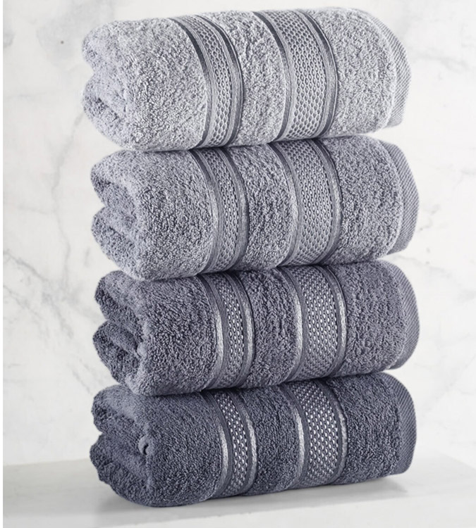 Mürdüm Home Bath Towel Set_ 4 Pieces