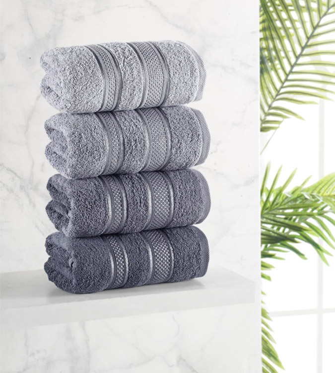 Mürdüm Home Bath Towel Set_ 4 Pieces
