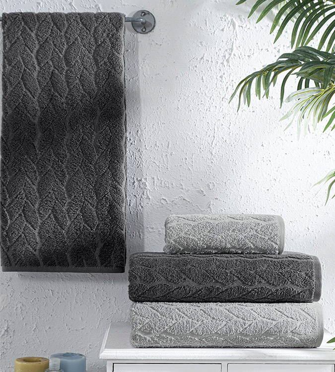 Mürdüm Home Bath Towel Set_ 4 Pieces