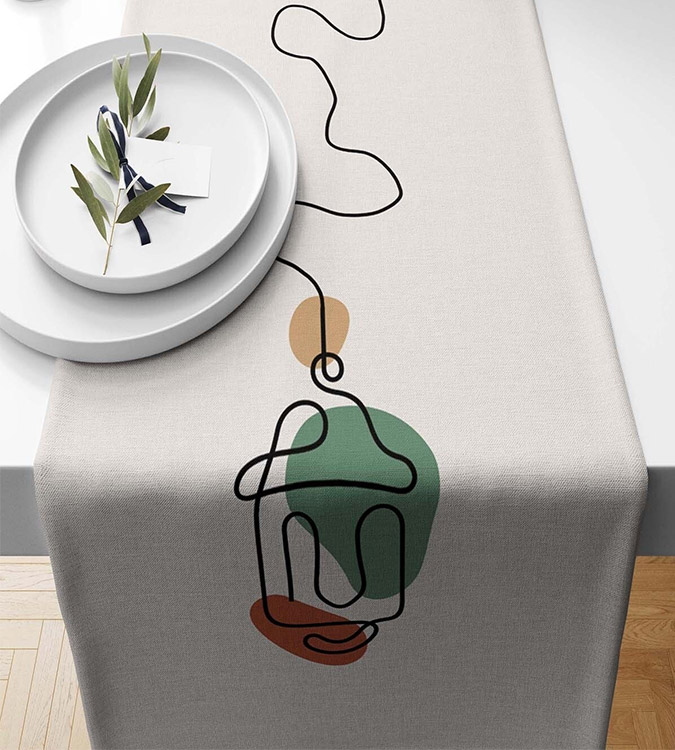 Ramadan runner made of polyester, measuring 40x140 cm