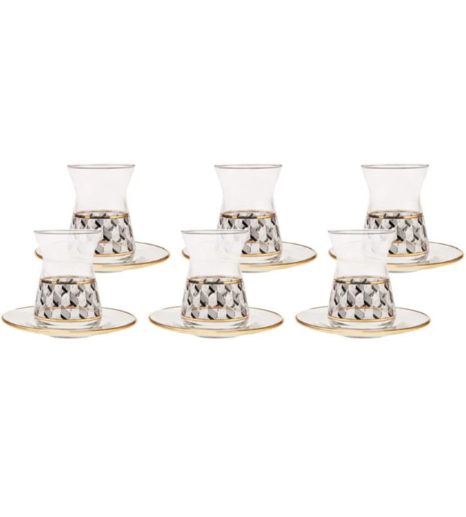Turkish tea cups set from Karaca for 6 people