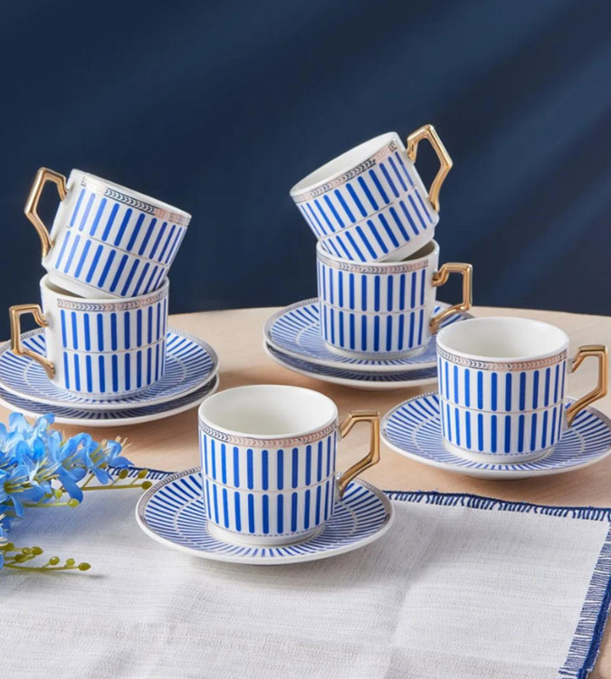 Karaca Turkish coffee cups set, 100 ml, for 6 people