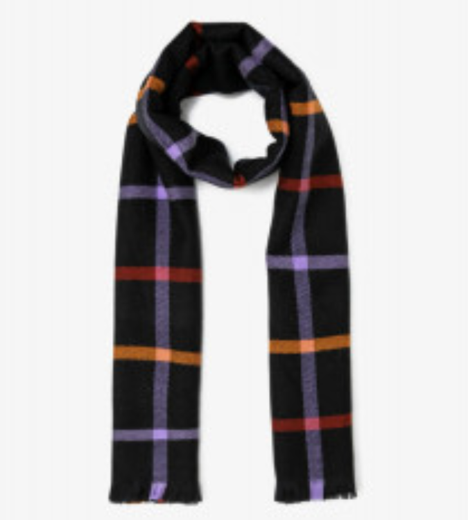 Women's Black Checkered Scarf - Koton