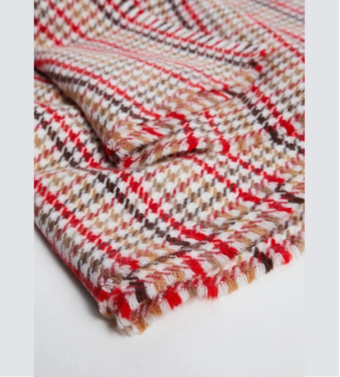 Crowbar Patterned Knitted Scarf - Mango