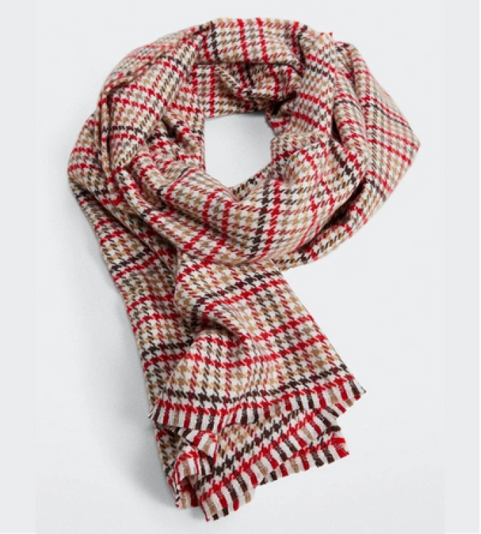 Crowbar Patterned Knitted Scarf - Mango