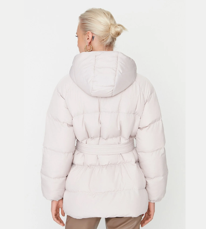 Beige puffer coat