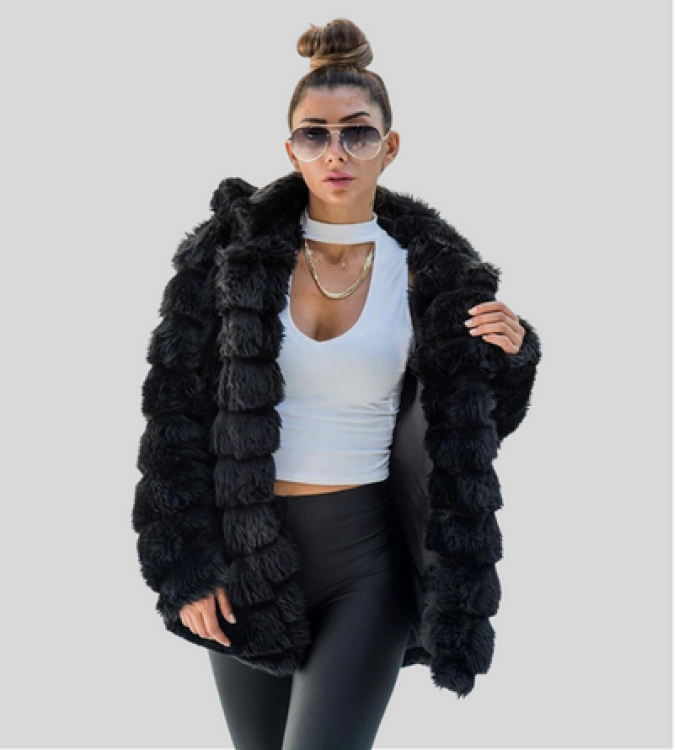 black fur coat