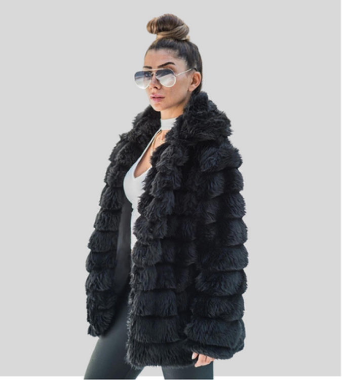 black fur coat