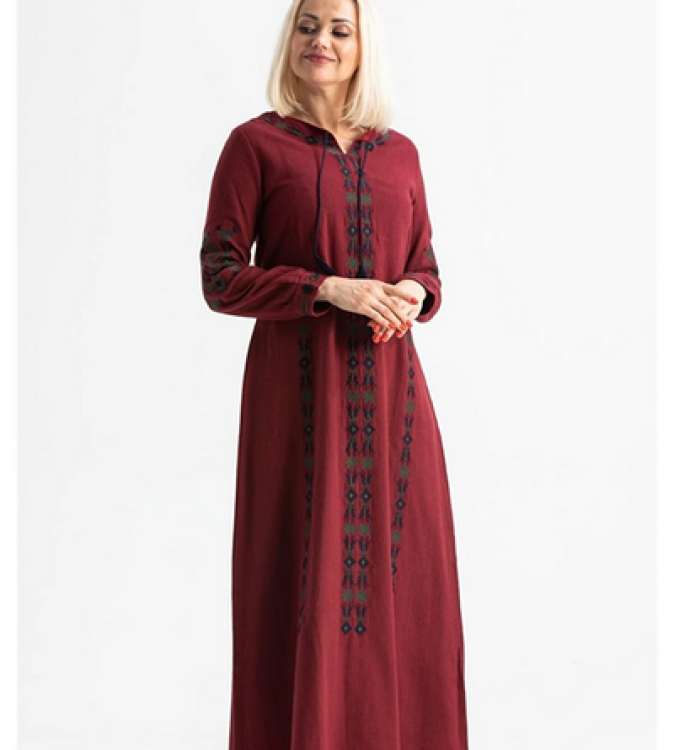 Burgundy cotton dress