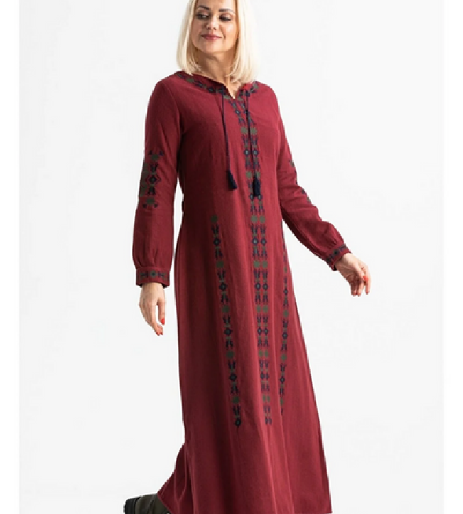 Burgundy cotton dress