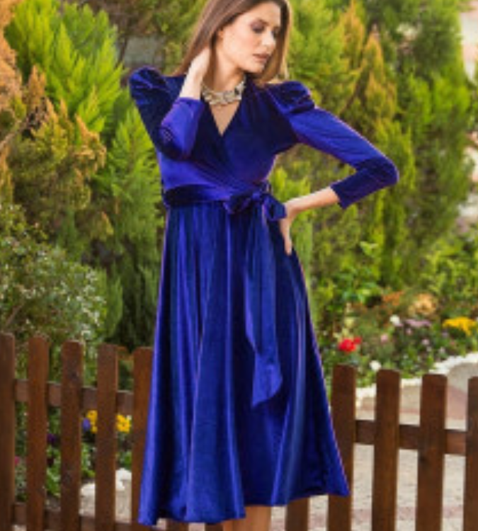 Velvet midi dress
