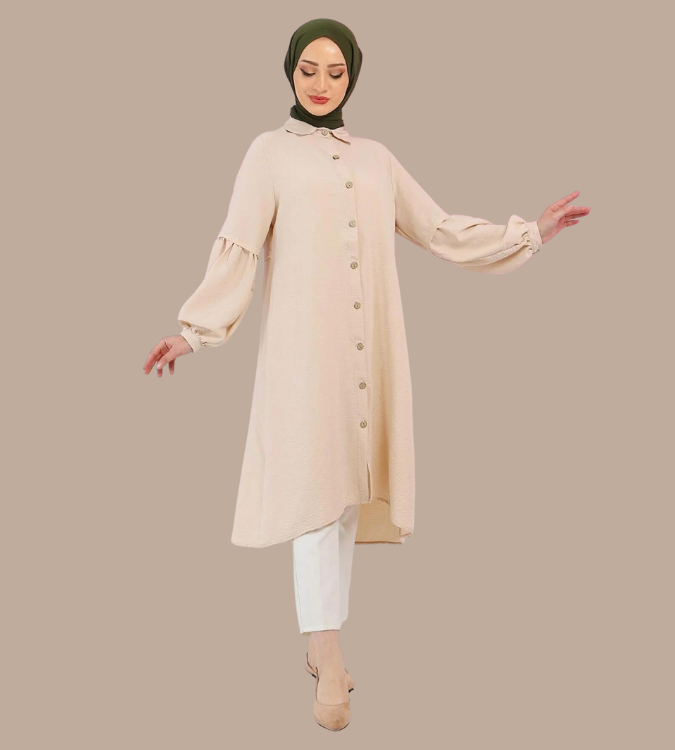 Tesettür Dunyası's beige tunic