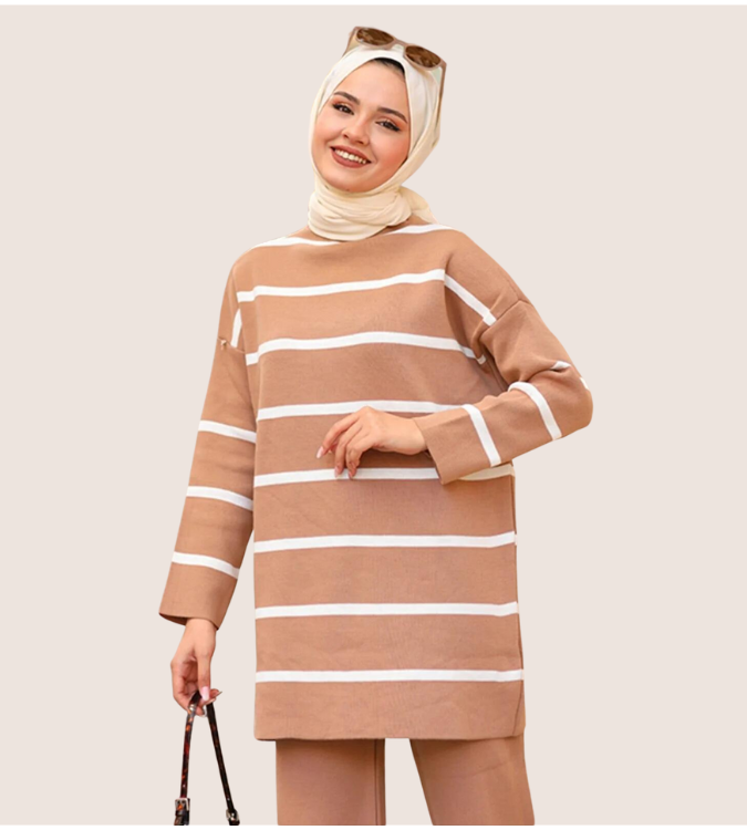 Striped Knitwear Set
