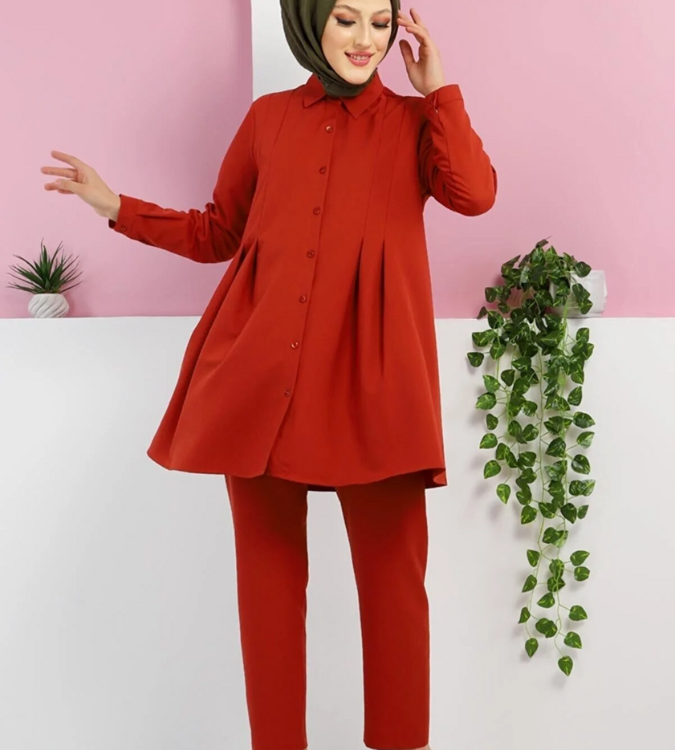 Two-piece veiled set