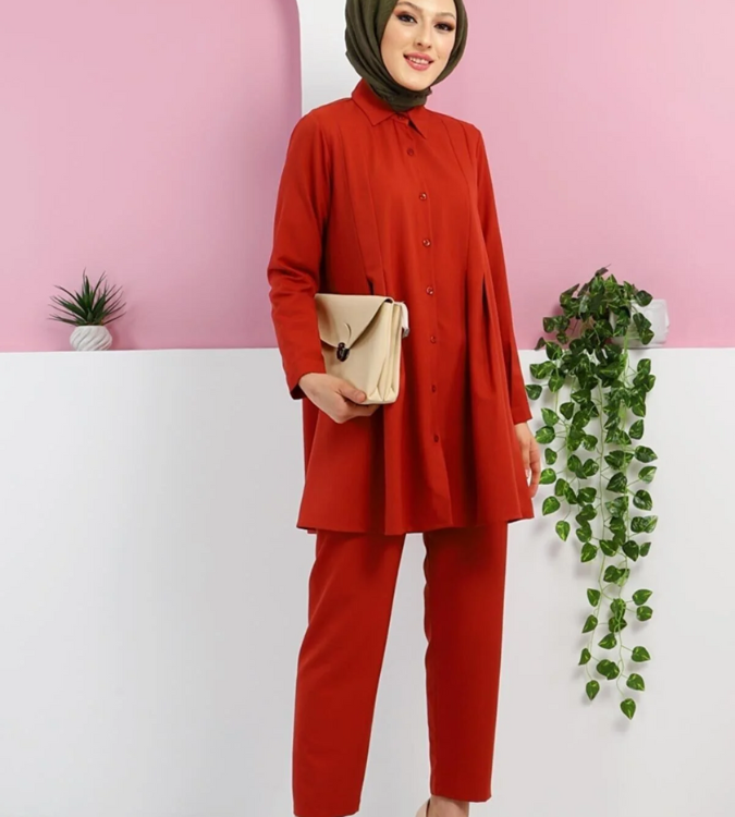 Two-piece veiled set