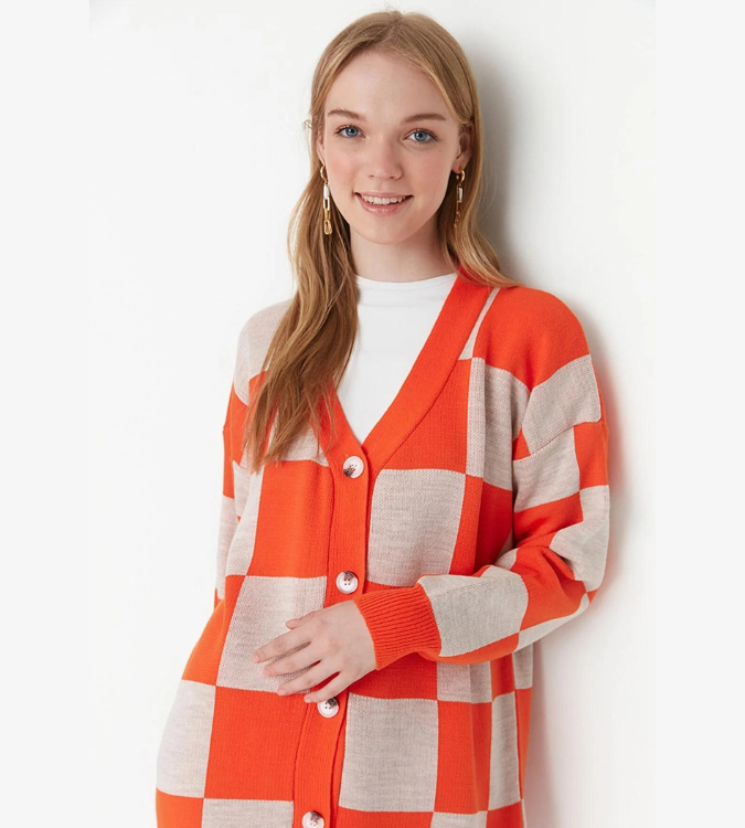 Orange checkered jacket