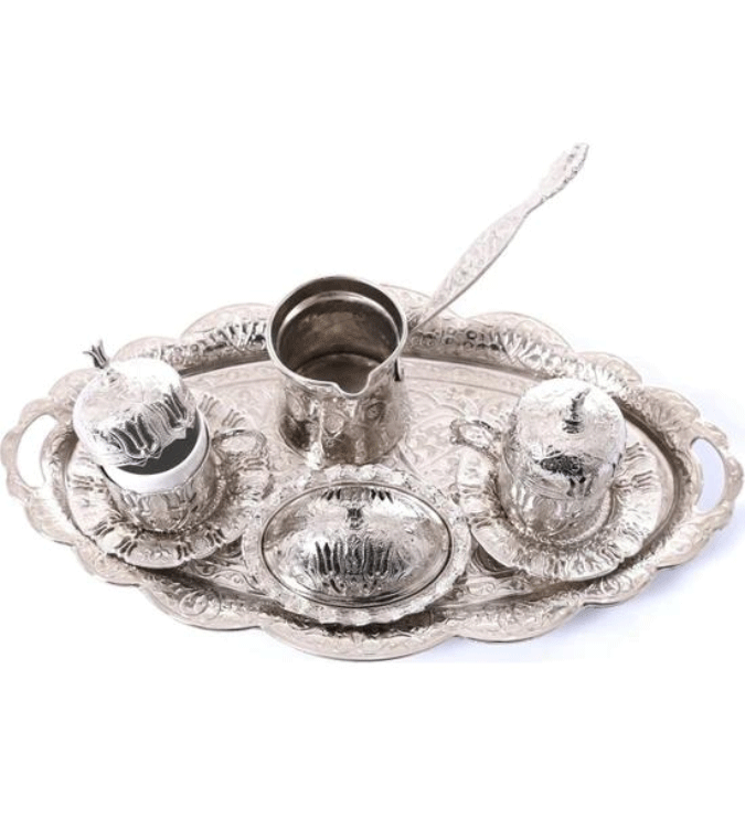 Ottoman Turkish coffee cups set with tulip design