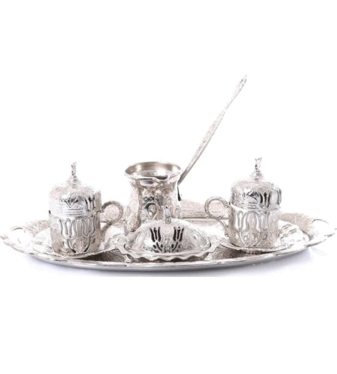 Ottoman Turkish coffee cups set with tulip design