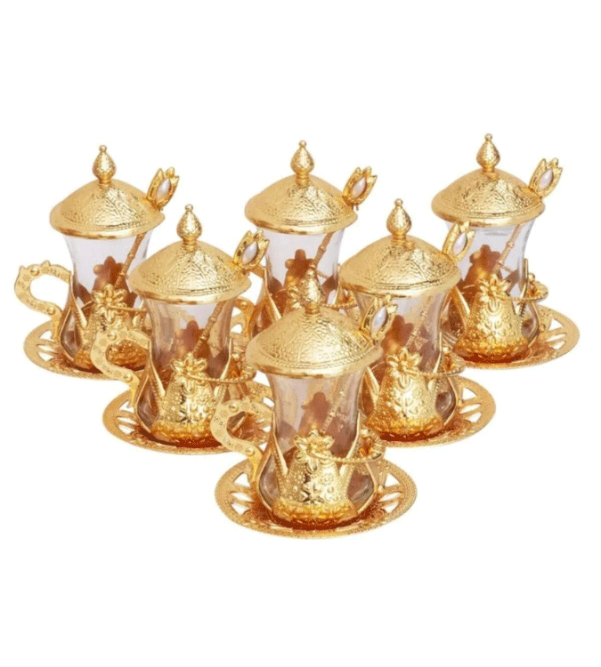 Ottoman Turkish tea cups set for 6 people