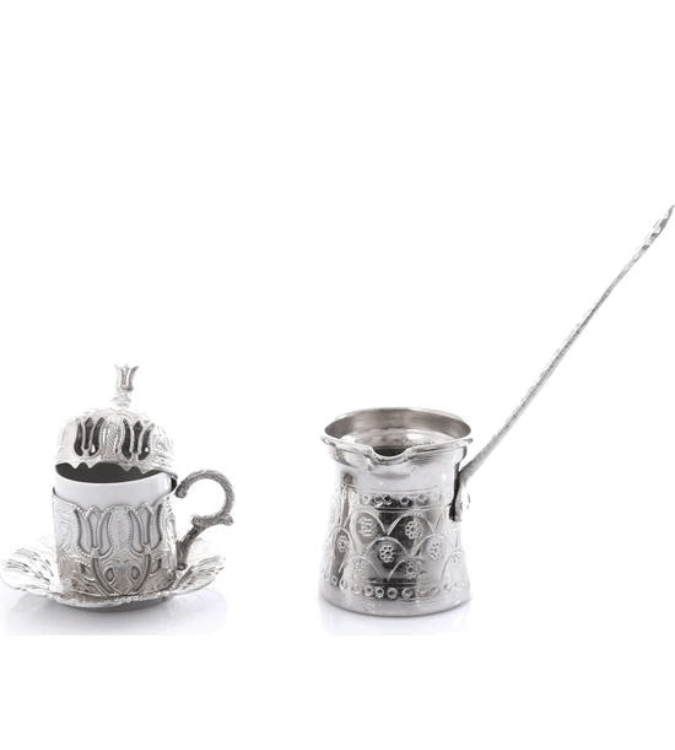 Ottoman Turkish coffee cups set with tulip design