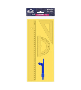 4 Pieces Geometric Rulers with Compass Sets