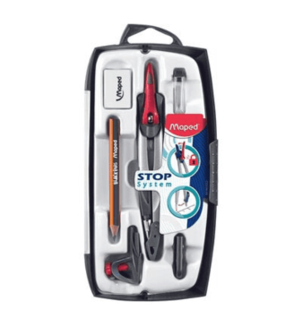 7 piece compass set with stop system