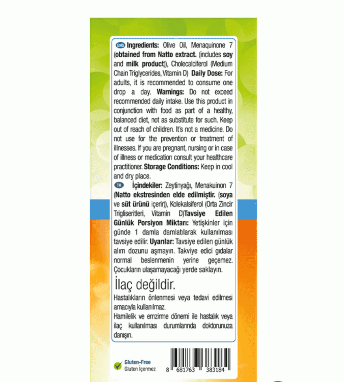 Nature's Supreme Drop 20ml Vitamin D3 + K2