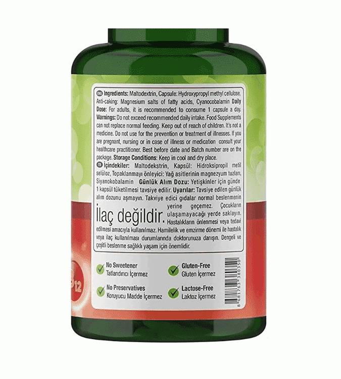 Nature's Supreme Vitamin B12 - 1000 Mcg - 100 tablets