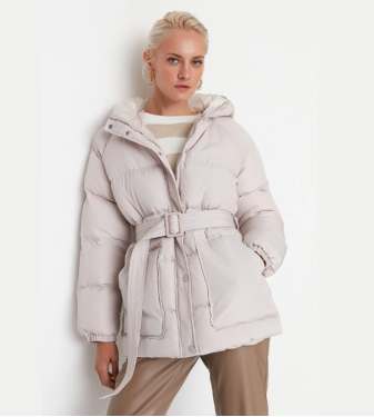 Beige puffer coat